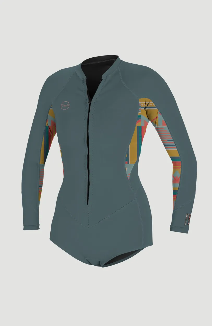 New O’Neill Bahia 2/1mm Front Zip Long Sleeve Spring Wetsuit | SHADE/ARTA GEO/SHADE