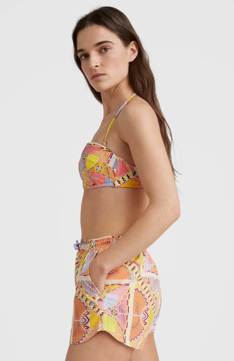 Clearance O’Neill Bikinitop Havaa Mould Wire Bandeau | Yellow Scarf Print