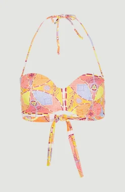Clearance O’Neill Bikinitop Havaa Mould Wire Bandeau | Yellow Scarf Print