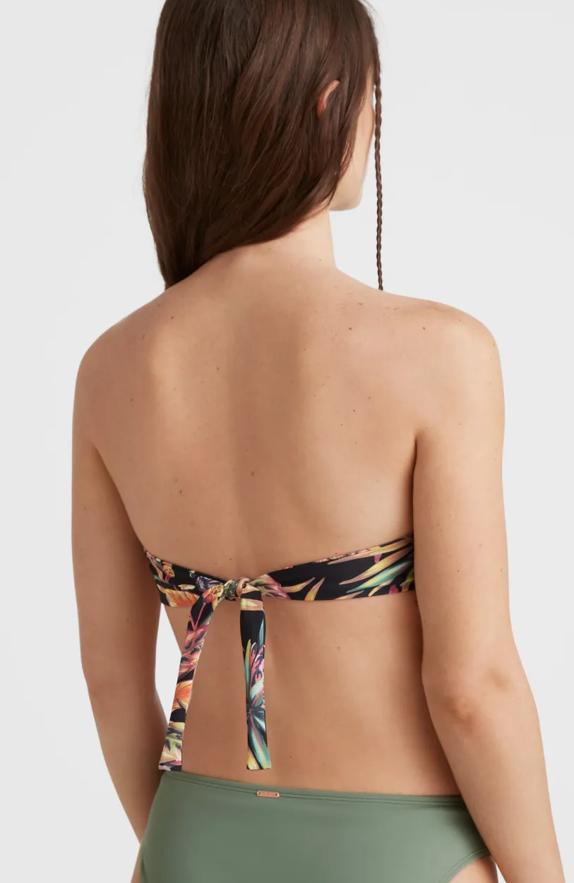 New O’Neill Bikinitop Havaa Mould Wire Bandeau | Black Tropical Flower