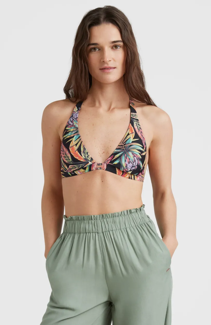 O’Neill Bikinitop Marga Halter | Black Tropical Flower