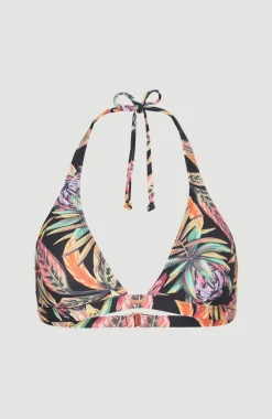 O’Neill Bikinitop Marga Halter | Black Tropical Flower