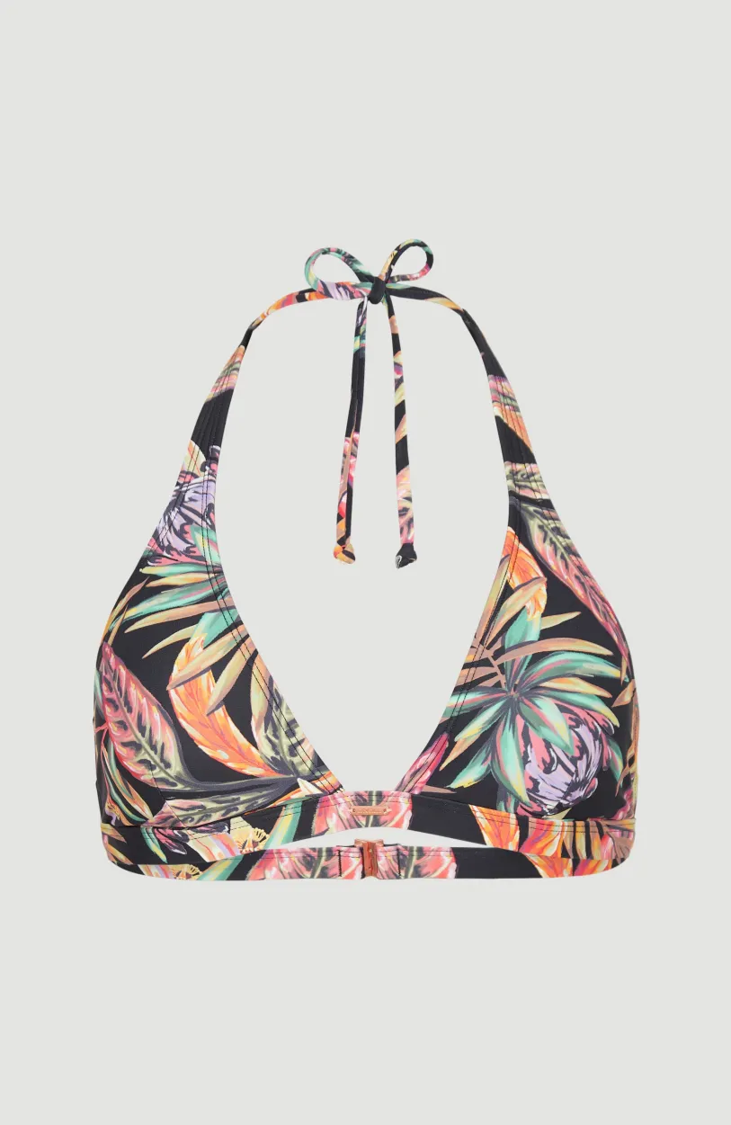 O’Neill Bikinitop Marga Halter | Black Tropical Flower