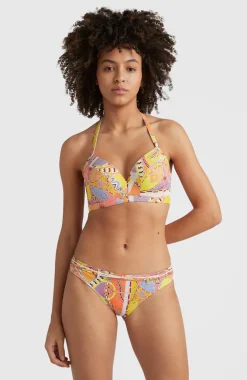 Clearance O’Neill Bikinitop Panama Mould Wire Bra | Yellow Scarf Print