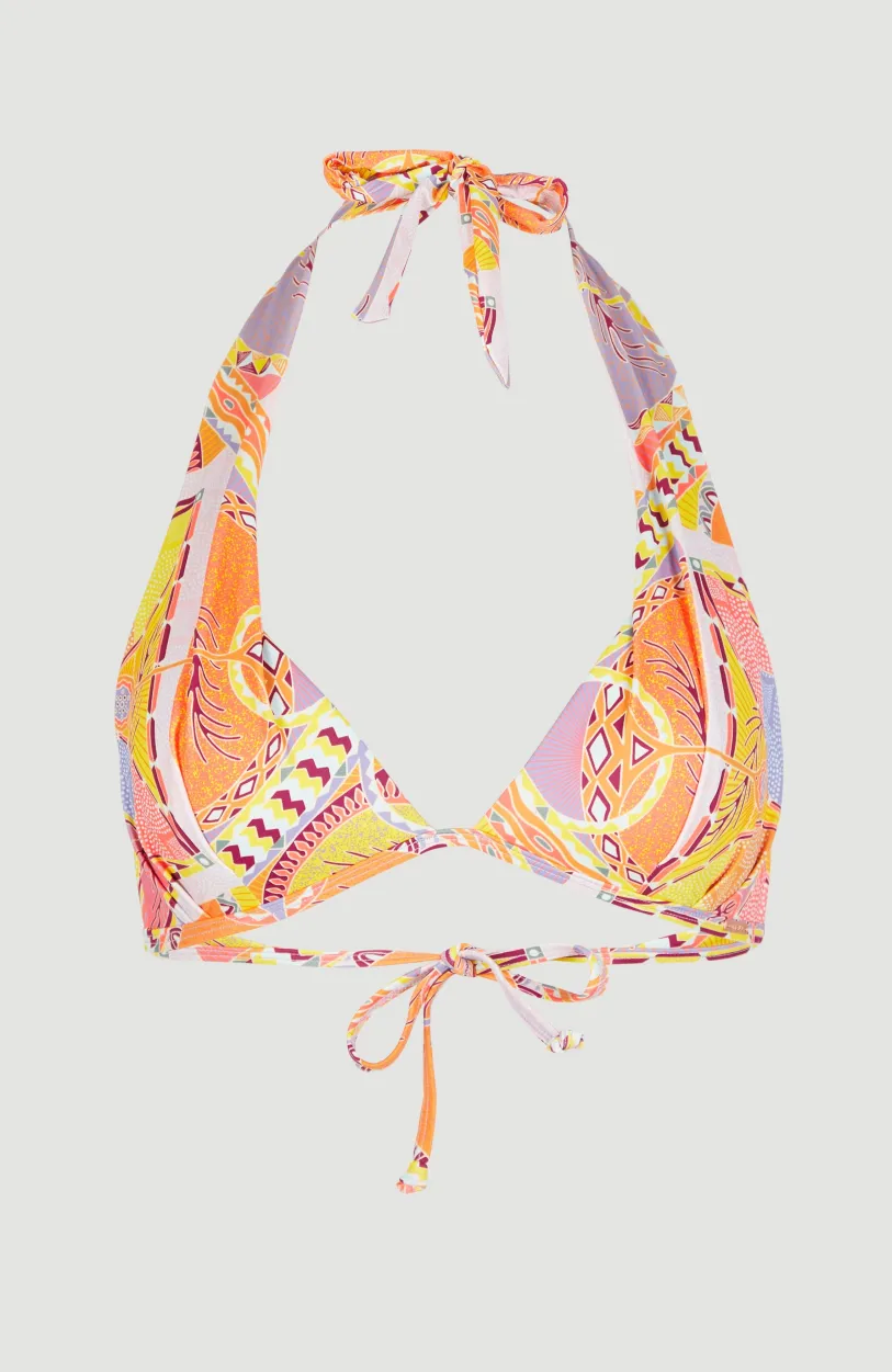Discount O’Neill Bikinitop Sao Mix Mould Halter | Yellow Scarf Print