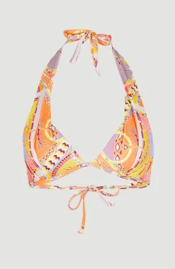 Discount O’Neill Bikinitop Sao Mix Mould Halter | Yellow Scarf Print