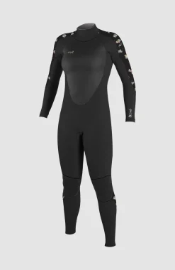 Discount O’Neill Epic 4/3mm Back Zip Full Wetsuit | BLACK/BLACK/CINDY DAISY