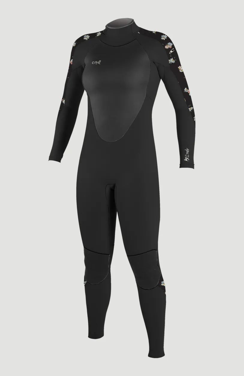 Discount O’Neill Epic 5/4mm Back Zip Full Wetsuit | BLACK/BLACK/CINDY DAISY