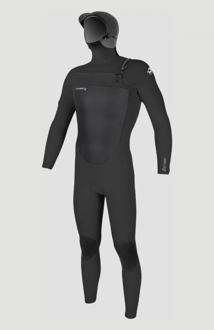 Clearance O’Neill Epic 6/5/4mm Chest Zip Full Wetsuit With Hood | BLACK/BLACK