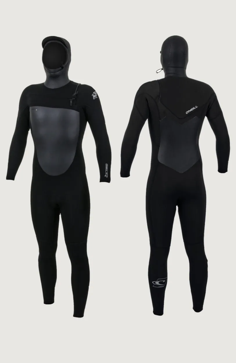 Clearance O’Neill Epic 6/5/4mm Chest Zip Full Wetsuit With Hood | BLACK/BLACK