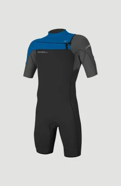 Online O’Neill Hammer 2mm Chest Zip S/S Spring Youth | BLK/GRAPH/OCEAN
