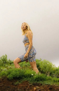 Hot O’Neill Hike Ribbed High-Waist Short | Blue Minimal Camo