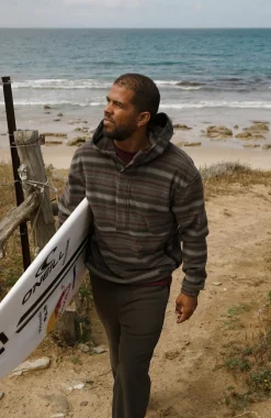 Discount O’Neill Hoodie Superfleece Met Halve Rits | Grey Crossover Stripe