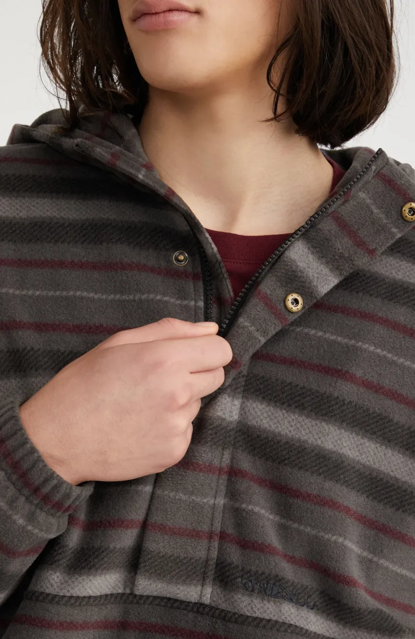 Discount O’Neill Hoodie Superfleece Met Halve Rits | Grey Crossover Stripe