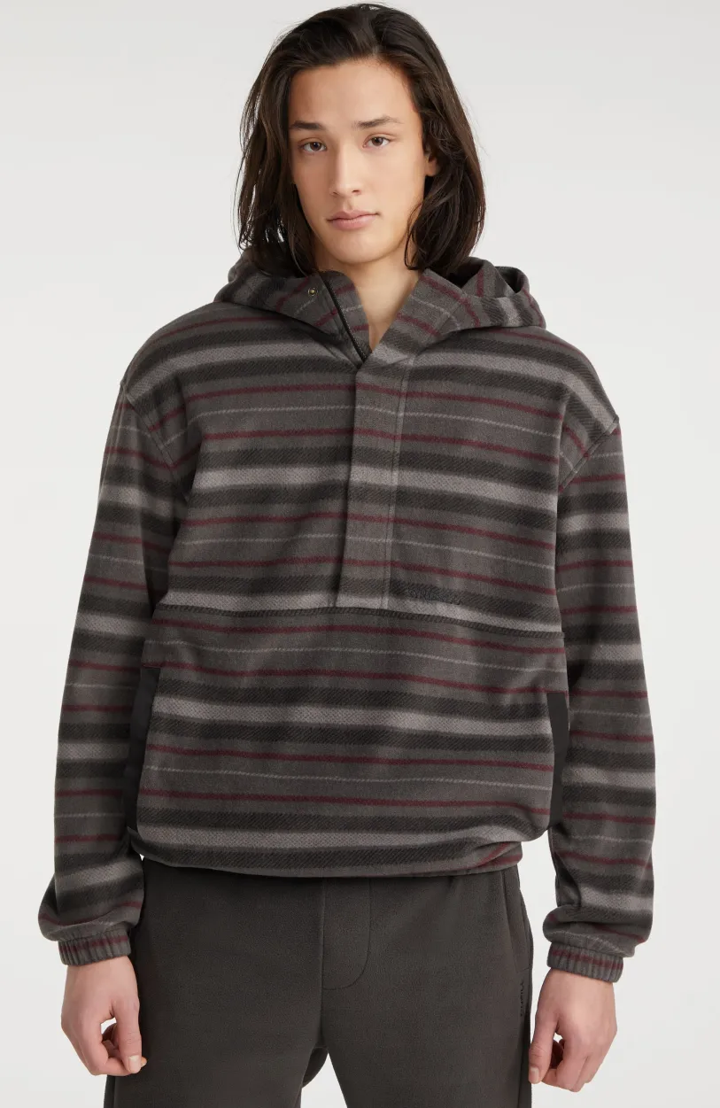Discount O’Neill Hoodie Superfleece Met Halve Rits | Grey Crossover Stripe