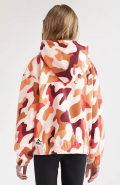 Best O’Neill Hoodie Superfleece Met Halve Rits | Purple Hiker Camo