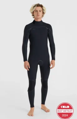 Best O’Neill Hyperfreak Fire 4/3+mm Back Zip Full Wetsuit | BLACK/BLACK