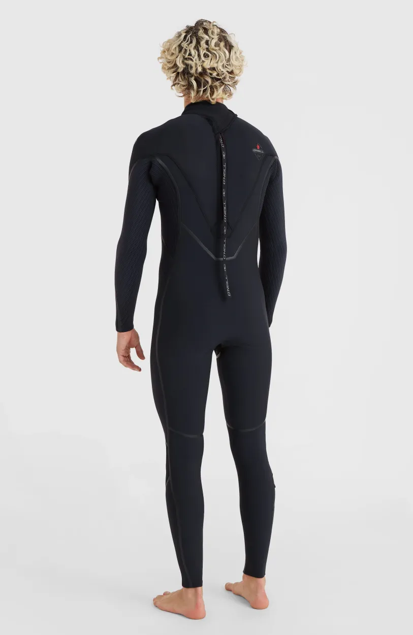 Best O’Neill Hyperfreak Fire 4/3+mm Back Zip Full Wetsuit | BLACK/BLACK