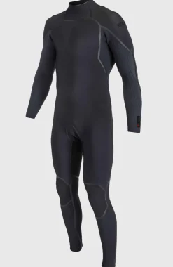 Best O’Neill Hyperfreak Fire 4/3+mm Back Zip Full Wetsuit | BLACK/BLACK