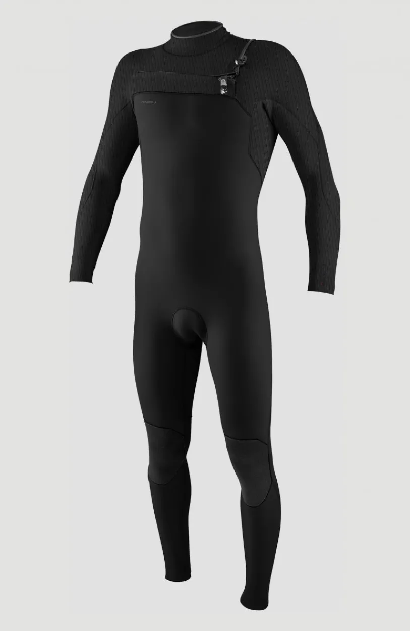 Outlet O’Neill Hyperfreak 4/3mm+ Chest Zip Full Wetsuit | BLACK/BLACK
