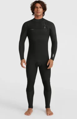 Outlet O’Neill Hyperfreak 4/3mm+ Chest Zip Full Wetsuit | BLACK/BLACK