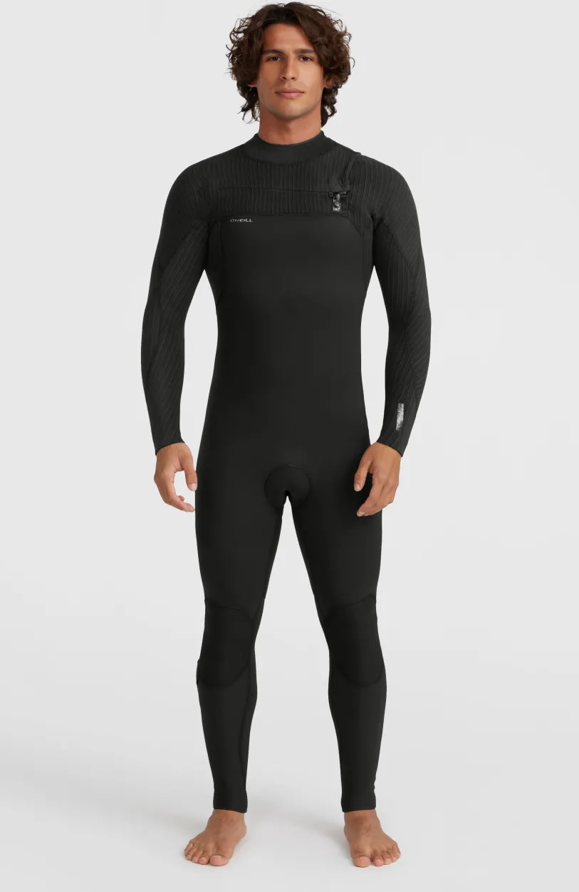 Outlet O’Neill Hyperfreak 4/3mm+ Chest Zip Full Wetsuit | BLACK/BLACK