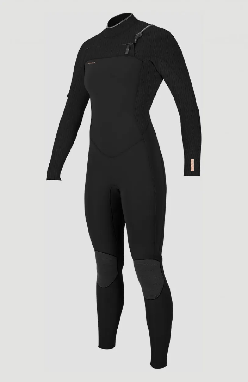 Best O’Neill Hyperfreak 4/3mm+ Chest Zip Full Wetsuit | BLACK/BLACK