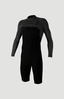 Discount O’Neill Hyperfreak 2mm Chest Zip Longsleeve Spring Wetsuit | BLACK/BLACK