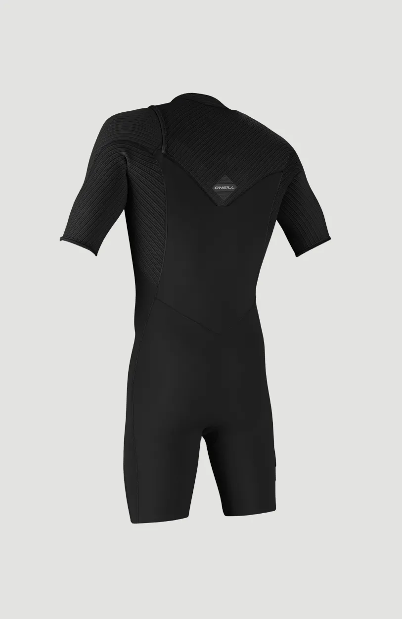 O’Neill Hyperfreak 2mm Chest Zip Shortsleeve Spring Wetsuit | BLACK/BLACK
