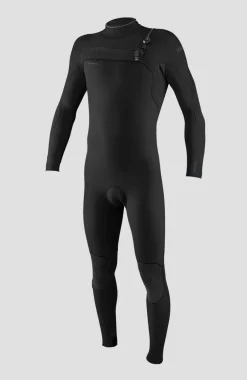 Hot O’Neill Hyperfreak Wind 4/3+ Chest Zip Full Wetsuit | BLACK/BLACK