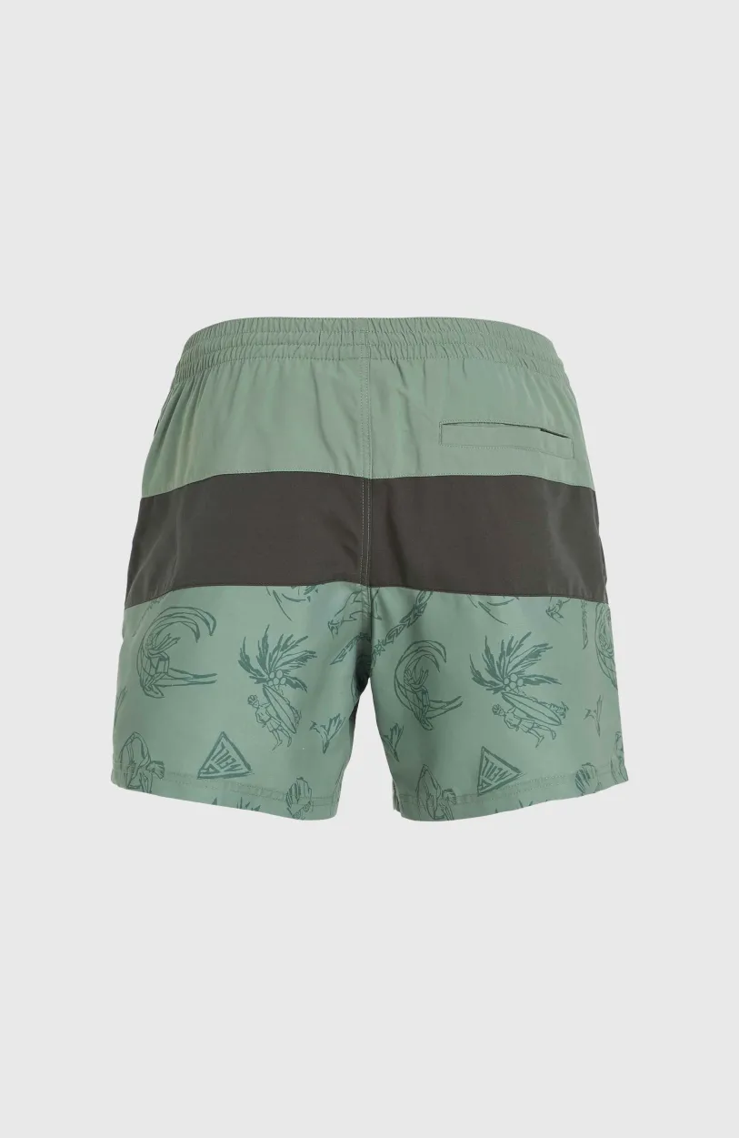 Hot O’Neill Mix And Match Cali Block 15" Zwembroek | Green Vintage Surfer