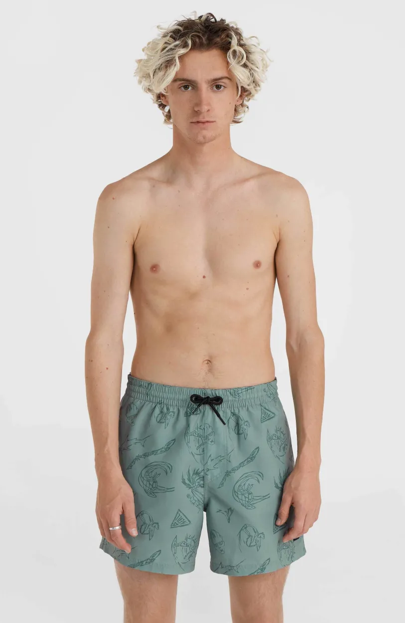 Clearance O’Neill Mix And Match Cali Print 15'' Zwembroek | Green Vintage Surfer