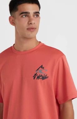 Hot O’Neill O'Neill Hybrid Logo Polygiene T-shirt | Red Orcher
