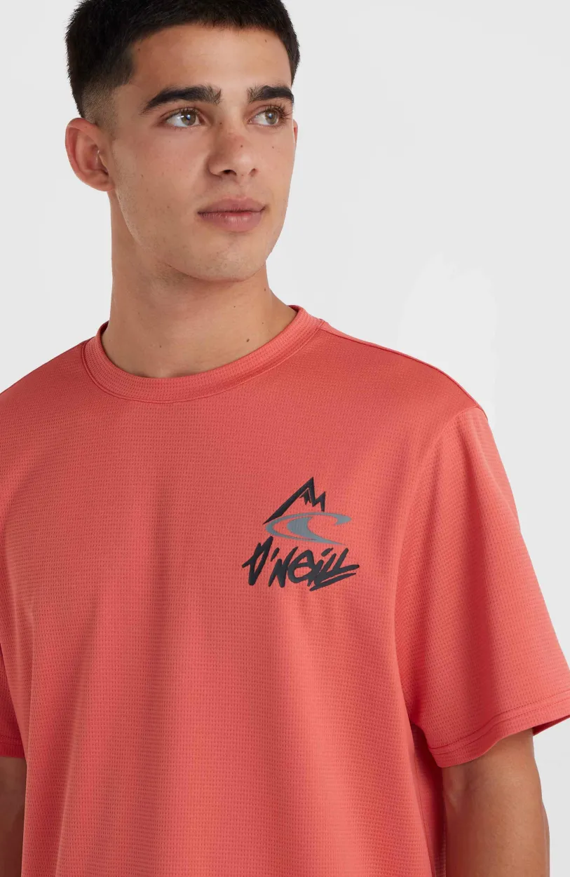 Hot O’Neill O'Neill Hybrid Logo Polygiene T-shirt | Red Orcher
