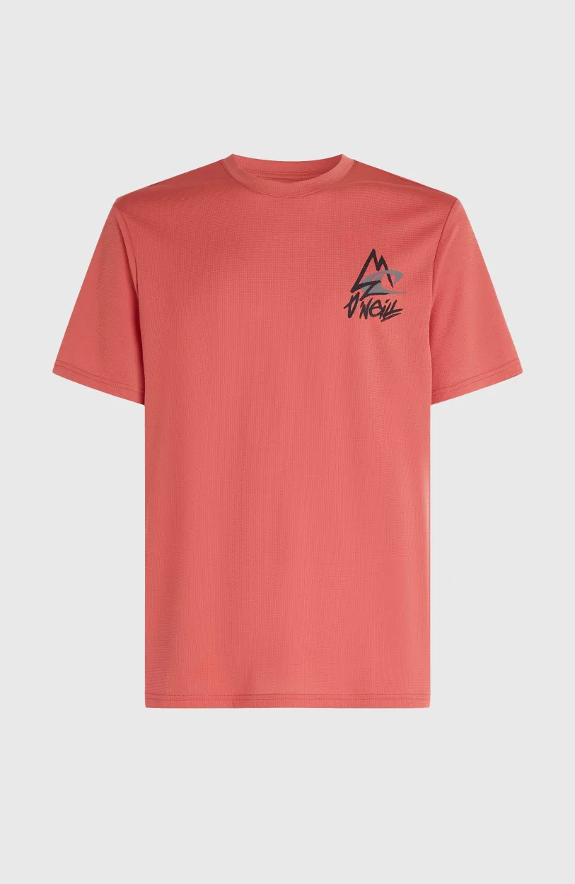 Hot O’Neill O'Neill Hybrid Logo Polygiene T-shirt | Red Orcher