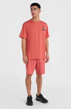 Hot O’Neill O'Neill Hybrid Logo Polygiene T-shirt | Red Orcher