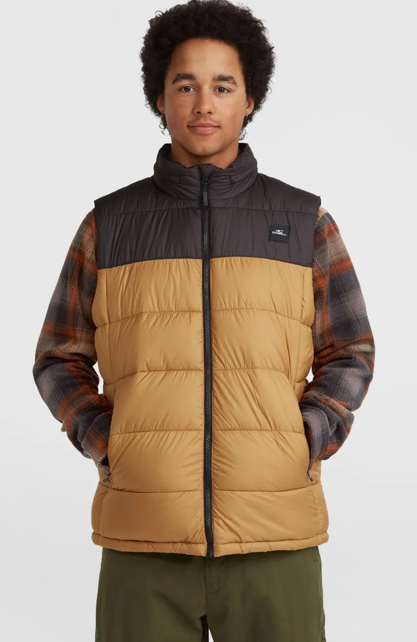 Best O’Neill O'Riginals Puffer Bodywarmer | Rich Caramel Colour block