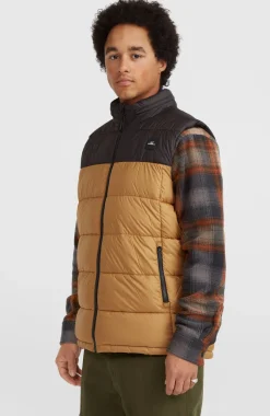Best O’Neill O'Riginals Puffer Bodywarmer | Rich Caramel Colour block