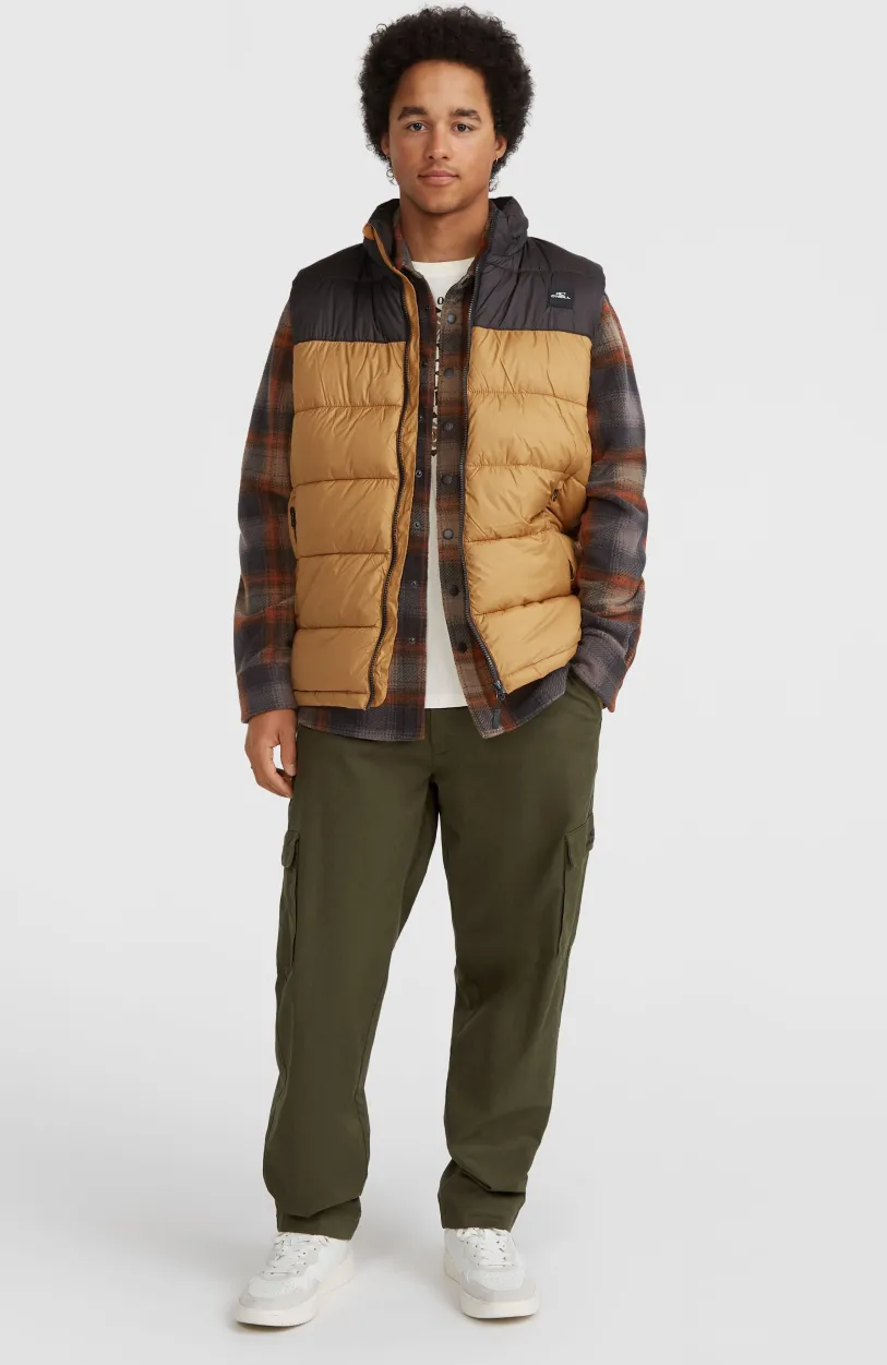 Best O’Neill O'Riginals Puffer Bodywarmer | Rich Caramel Colour block