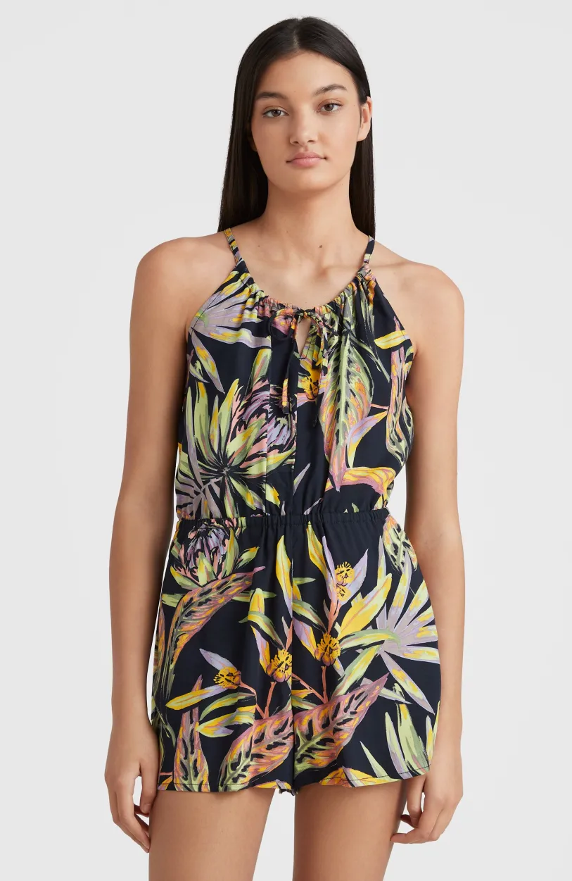 Sale O’Neill Playsuit Leina | Black Tropical Flower
