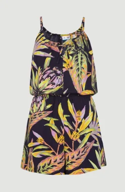 Sale O’Neill Playsuit Leina | Black Tropical Flower