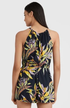 Sale O’Neill Playsuit Leina | Black Tropical Flower