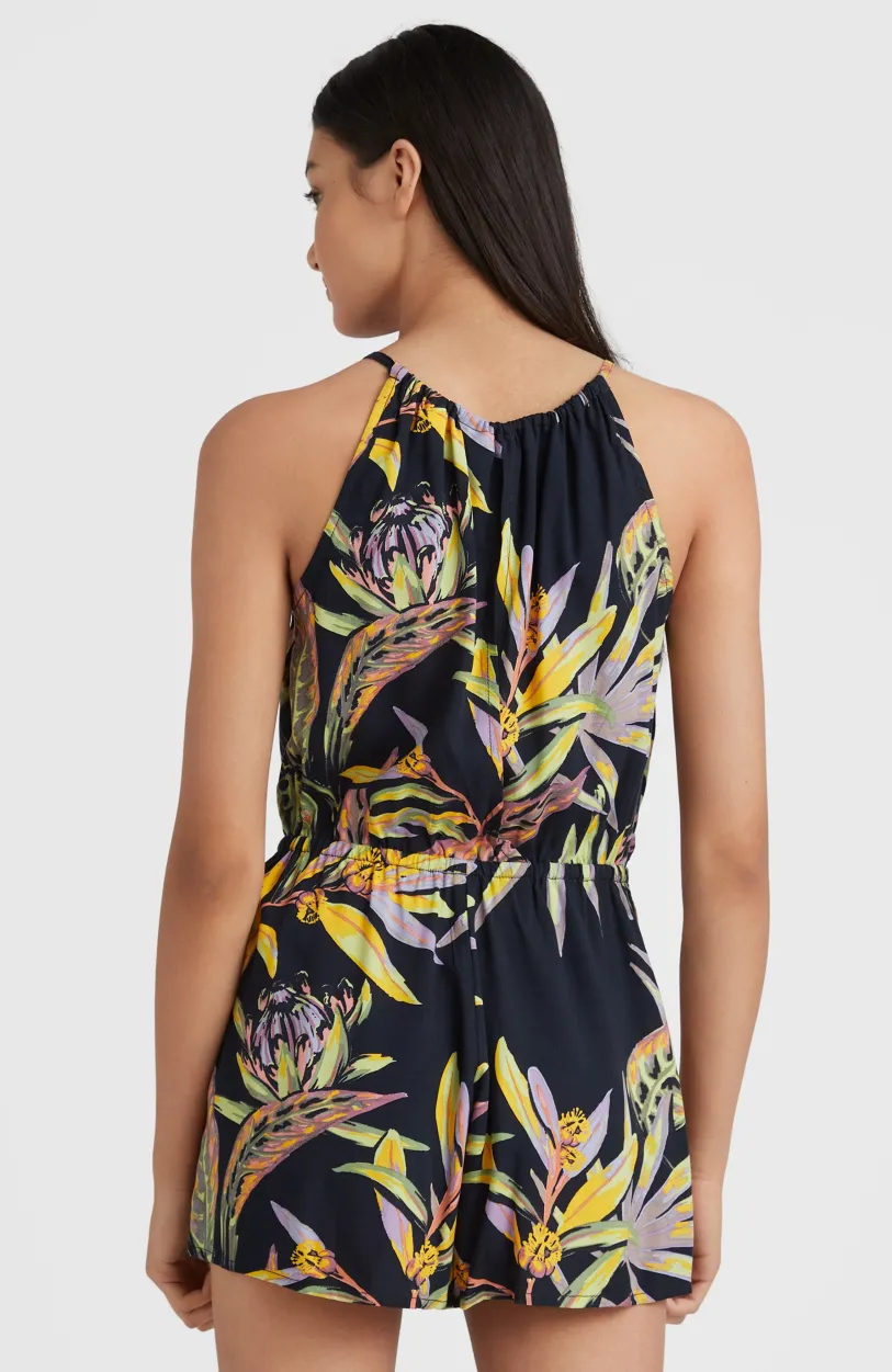 Sale O’Neill Playsuit Leina | Black Tropical Flower