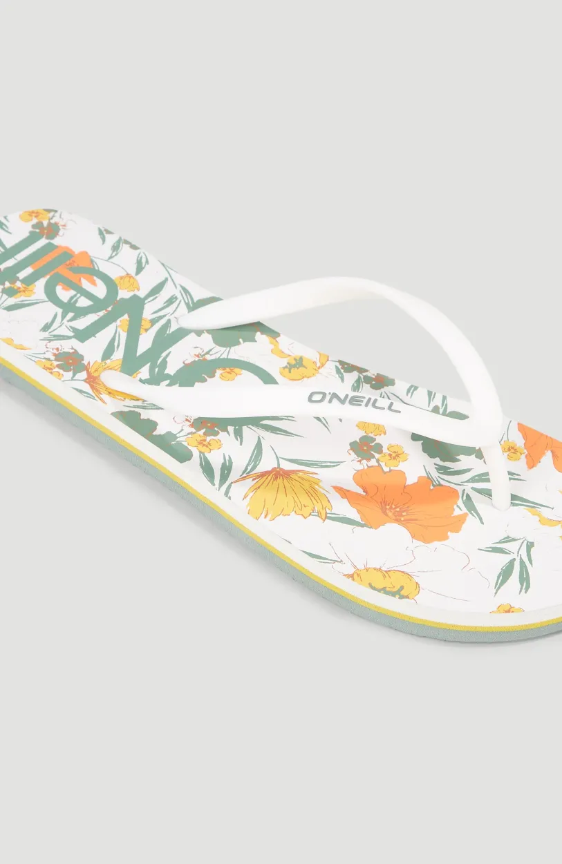 Hot O’Neill Profile Graphic Slippers | White Bluemchen