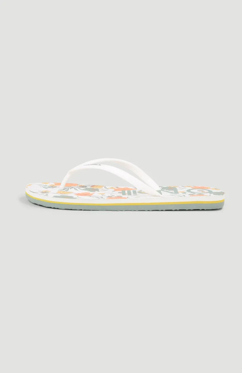 Hot O’Neill Profile Graphic Slippers | White Bluemchen
