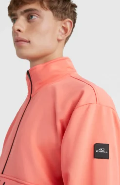 Clearance O’Neill Rutile Solid Half Zip Anorak | Georgia Peach