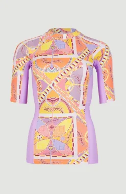 Clearance O’Neill Shirt Anglet Met Korte Mouwen En Beschermingsfactor UPF 50+ | Yellow Scarf Print