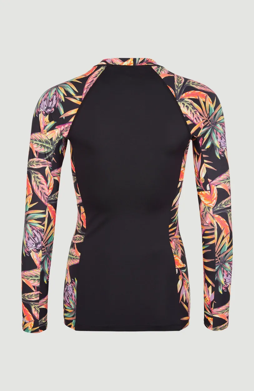 Sale O’Neill Shirt Anglet Met Lange Mouwen En Beschermingsfactor UPF 50+ | Black Tropical Flower