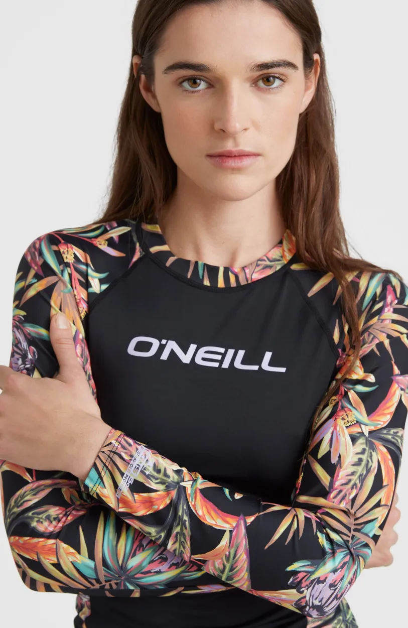 Sale O’Neill Shirt Anglet Met Lange Mouwen En Beschermingsfactor UPF 50+ | Black Tropical Flower