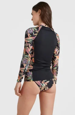 Sale O’Neill Shirt Anglet Met Lange Mouwen En Beschermingsfactor UPF 50+ | Black Tropical Flower